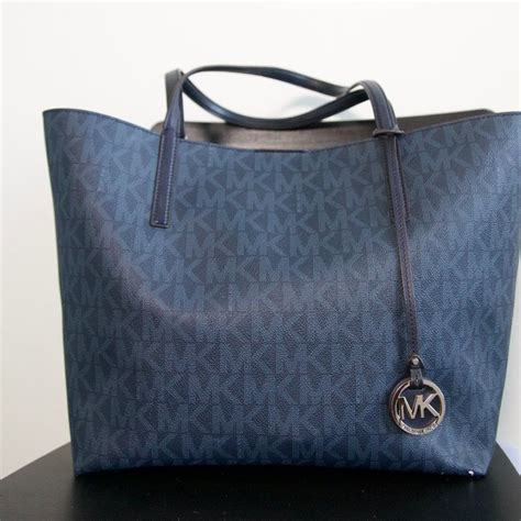 michael kors hayley large tote blue|Michael Kors Hayley Large Convertible Tote .